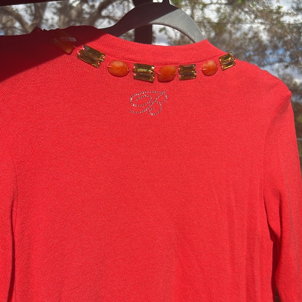 Blumarine bright  coral set- sweater and a jacket - Picture 8 of 8